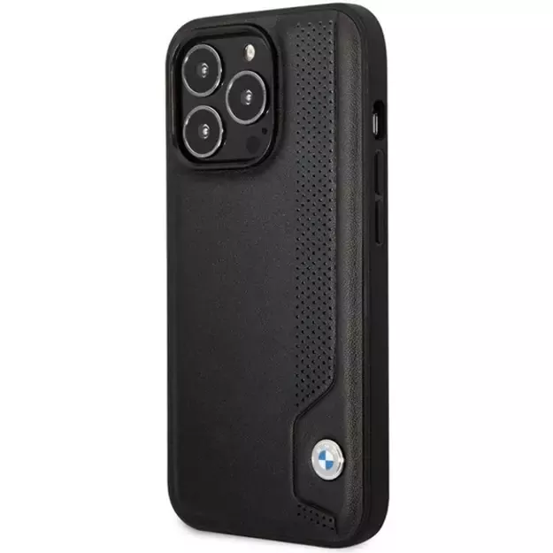 Case BMW BMHCP14X22RBDK iPhone 14 Pro Max 6.7&quot  black/black hardcase Leather Blue Dots 1