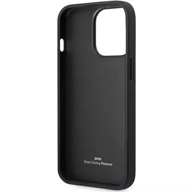 Case BMW BMHCP14X22RBDK iPhone 14 Pro Max 6.7&quot  black/black hardcase Leather Blue Dots 6