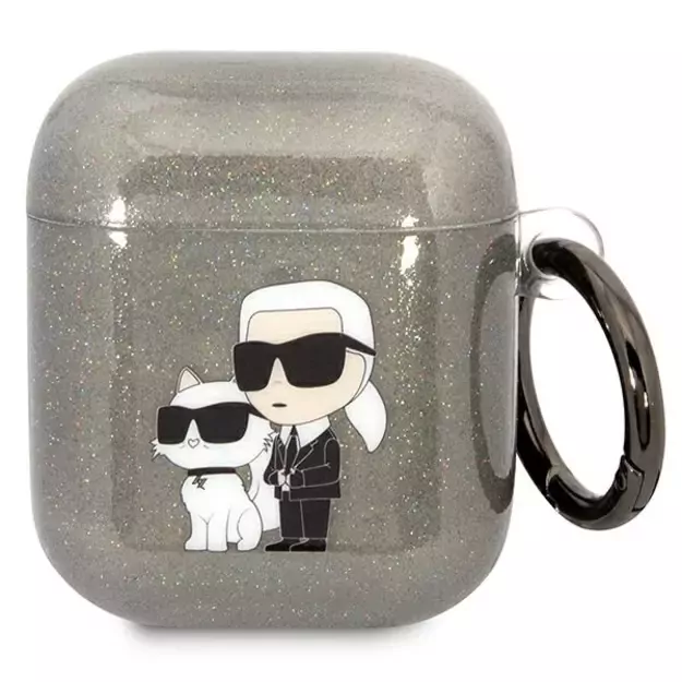 Karl Lagerfeld KLA2HNKCTGK Airpods 1/2 cover black/black Gliter Karl&amp Choupette