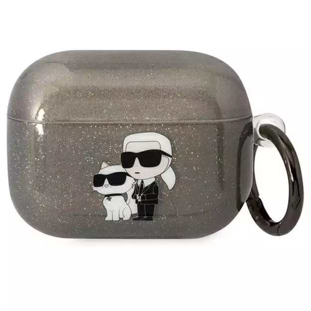 Karl Lagerfeld KLAPHNKCTGK Airpods Pro cover black/black Gliter Karl&amp Choupette