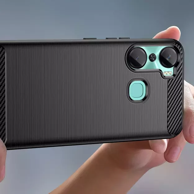 Carbon Case case for Infinix Hot 12 Pro flexible silicone carbon cover black 4