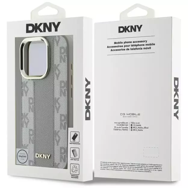 DKNY Checkered Pattern Magsafe iPhone 16 Pro Case - Beige 14