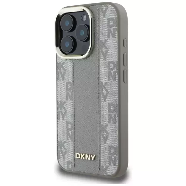 DKNY Checkered Pattern Magsafe iPhone 16 Pro Case - Beige 8