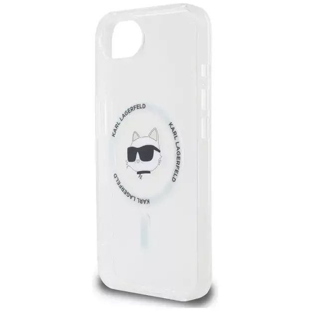 Karl Lagerfeld IML Metal Choupette Head MagSafe iPhone 16e Case - White 5