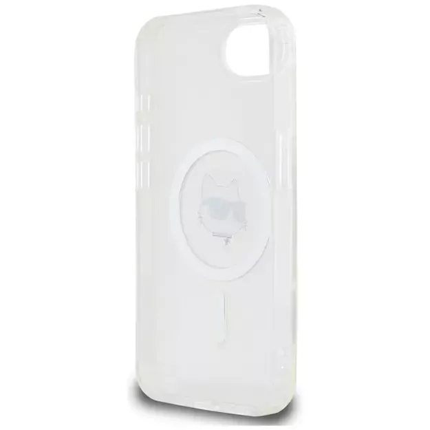 Karl Lagerfeld IML Metal Choupette Head MagSafe iPhone 16e Case - White 6