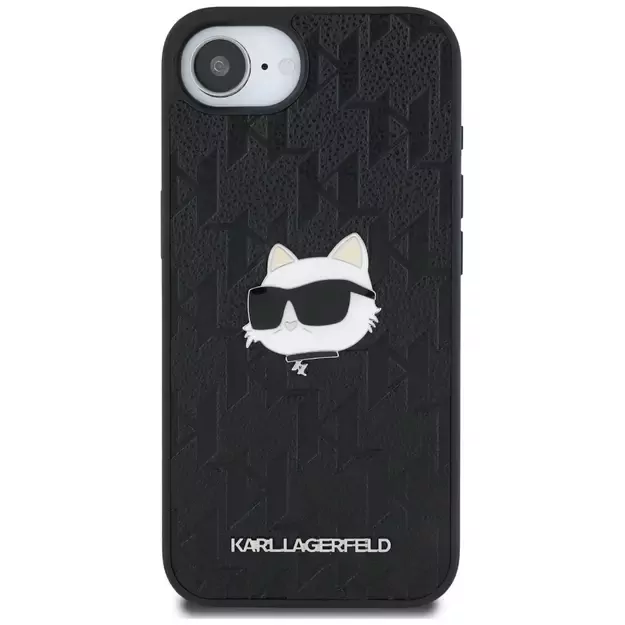 Karl Lagerfeld Monogram Choupette Head Pin iPhone 16e Case - Black 2