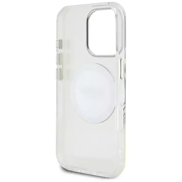 Guess IML Metal Colored Circle Classic Logo MagSafe case for iPhone 16 Pro - white 6