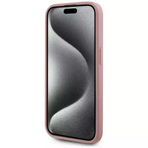 Karl Lagerfeld Wrinkled Metal Signature iPhone 15 Pro Max Case - Pink 4