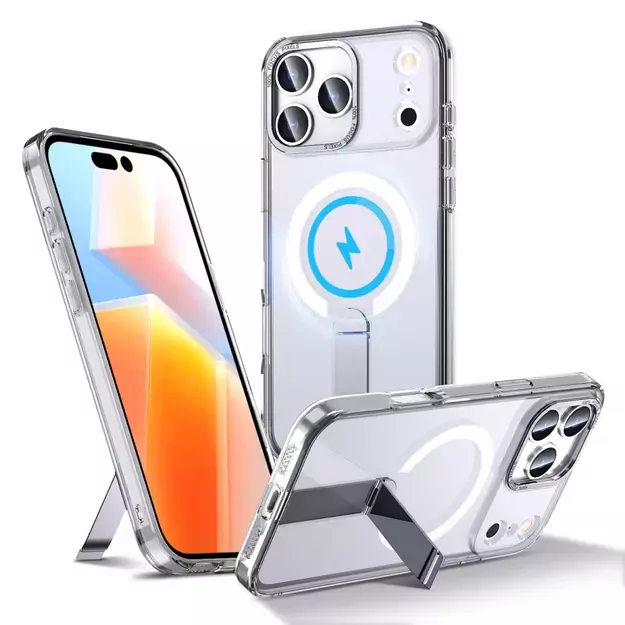 Etui Hybrid Armor X na Samsung Galaxy S25 FE z podstawką kompatybilne z MagSafe - przezroczyste 1