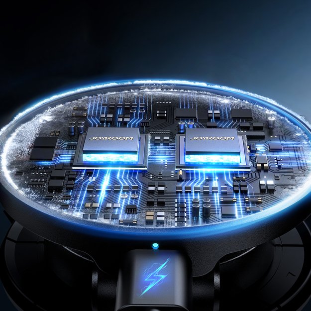 Joyroom JR-ZS408 magnetic holder with 15W inductive charger for car cockpit - black 3