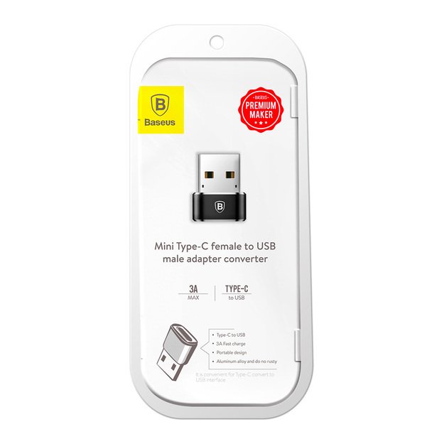 Baseus Mini USB-C to USB-A adapter - black 4