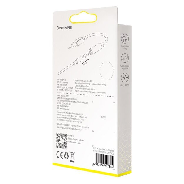 Baseus L54 adapter for USB-C headphones / mini jack 3.5mm DAC 24 bit 48 KHz - black 15