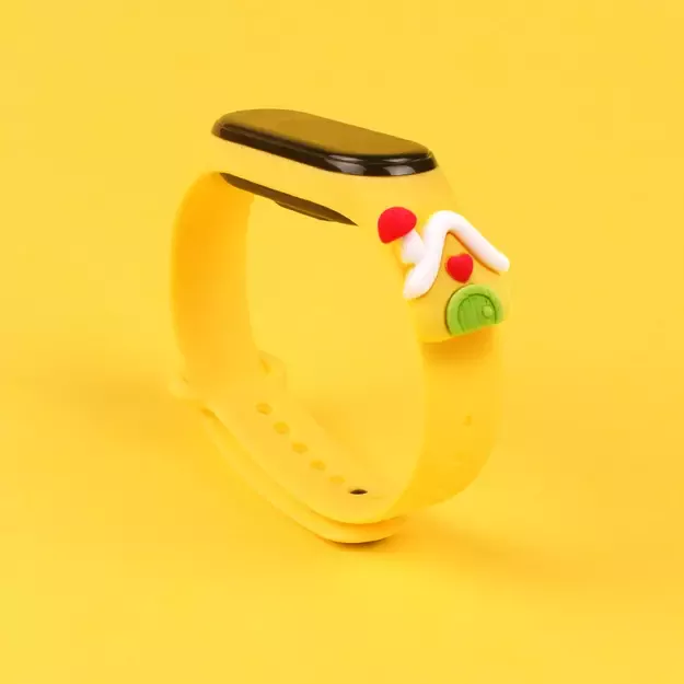 Strap Xmas for Xiaomi Mi Band 3 / 4 Christmas Silicone Strap Bracelet with House - Yellow 1