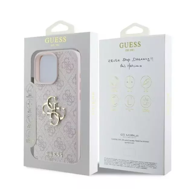 Guess 4G Big Logo iPhone 16 Pro Max Case - Pink 7