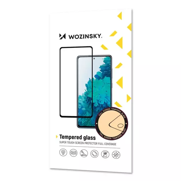 Wozinsky Tempered Glass Full Glue Super Tough Screen Protector Full Coveraged with Frame Case Friendly for Oppo Reno6 4G black 5