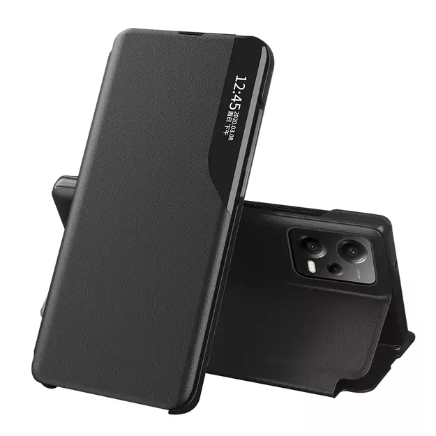 Eco Leather View Case Cover for Xiaomi Redmi Note 12 Pro / Poco X5 Pro 5G with Flip Stand Black 16