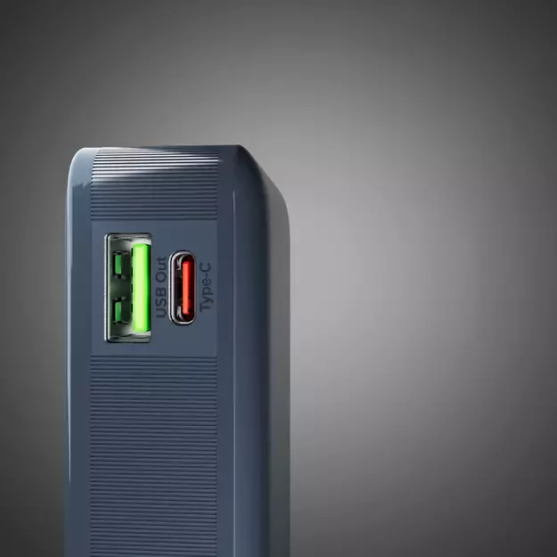 Powerbank SBS 10000 mAh 20W with built-in USB-C cable and digital display - dark gray 6