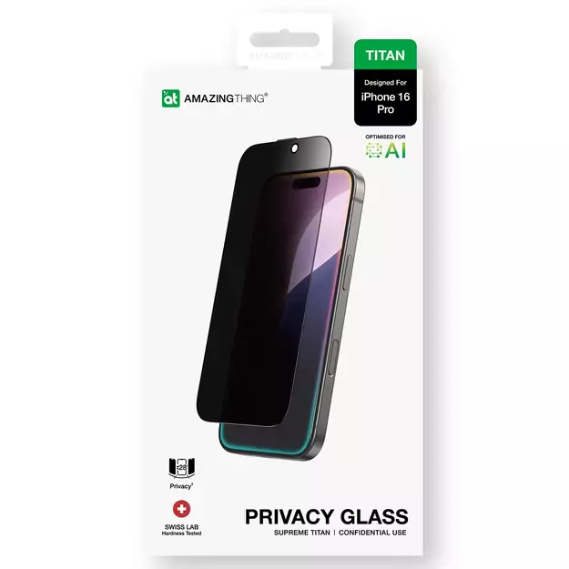 AmazingThing Titan Privacy Glass Privacy Tempered Glass for iPhone 16 Pro 11