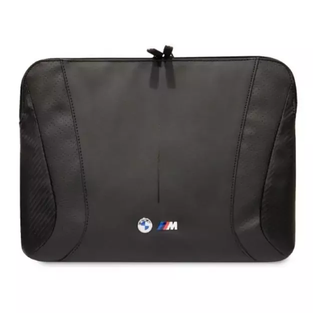 BMW Carbon&amp Perforated sleeve for a 16&quot  laptop - black