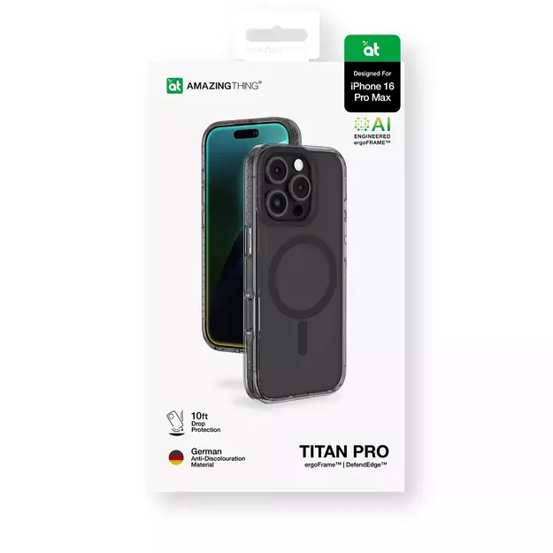 AmazingThing Titan Pro Mag Case with Magnetic Ring for iPhone 16 Pro Max - Black 13