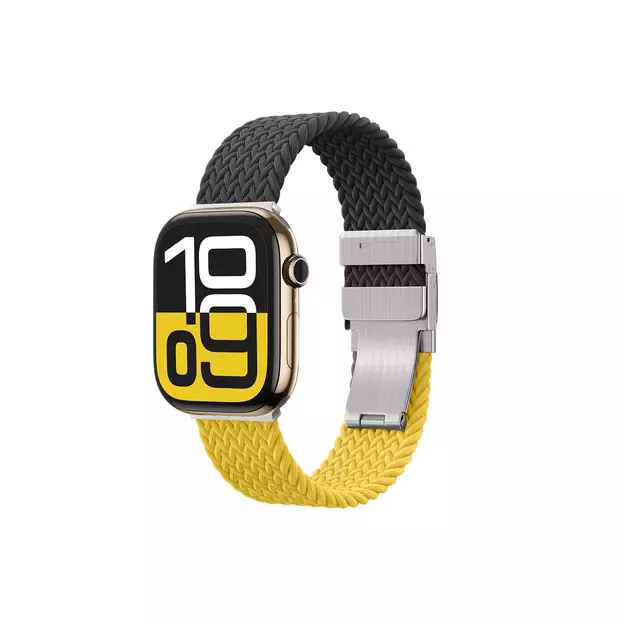 Set of 2 AmazingThing Blend Band for Apple Watch 45/46/49mm - Yellow-Black/Black 9