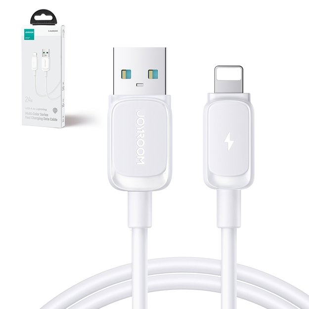 Joyroom Multi-Color Series A14 Lightning / USB-A 2.4A 1.2 m cable - white 2