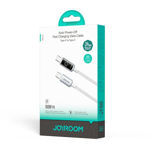 Kabel Joyroom S-A55 StarFlight 100W USB-C - USB-C 1,2m - biały 3