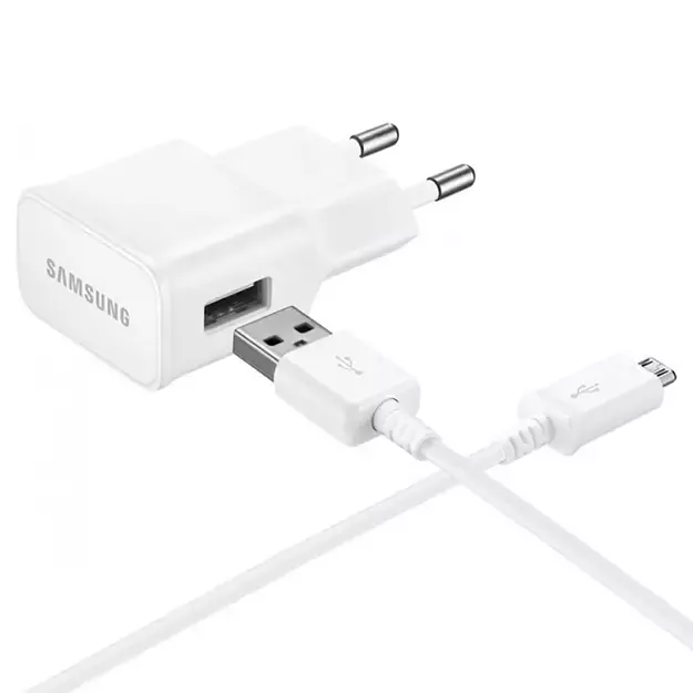 Samsung EP-TA50EWE 8W USB-A Wall Charger with MicroUSB Cable ECB-DU4AWE (Bulk - Replacement Packaging) - White