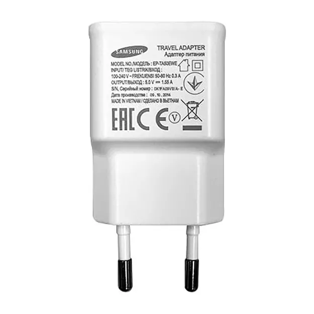 Samsung EP-TA50EWE 8W USB-A Wall Charger with MicroUSB Cable ECB-DU4AWE (Bulk - Replacement Packaging) - White 1
