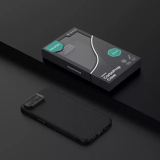 Etui Nillkin CarboProp Magnetic z osłoną na aparat i podstawką na iPhone 16e - czarne 9