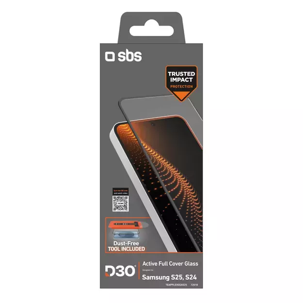 SBS tempered glass with D3O technology with applicator for Samsung Galaxy S24 / Samsung Galaxy S25 1