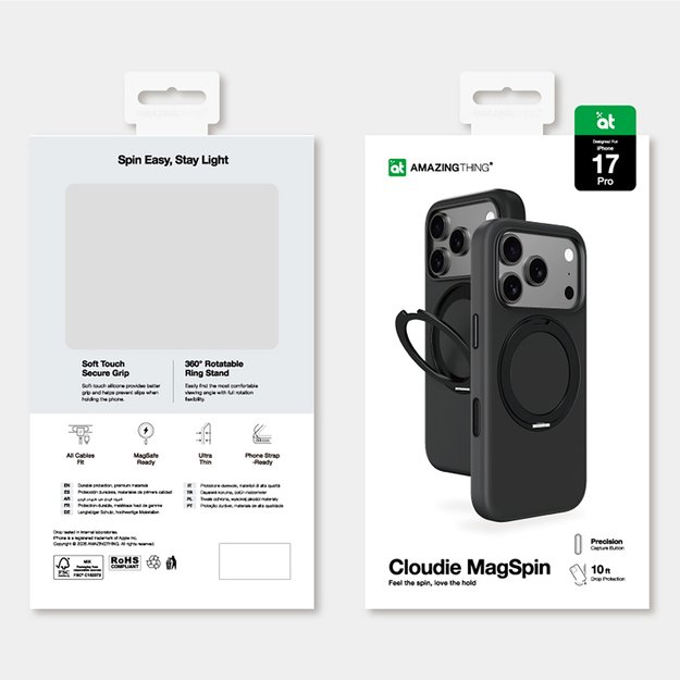 AmazingThing Cloudie iPhone 17 Pro Case with Stand - Black 5