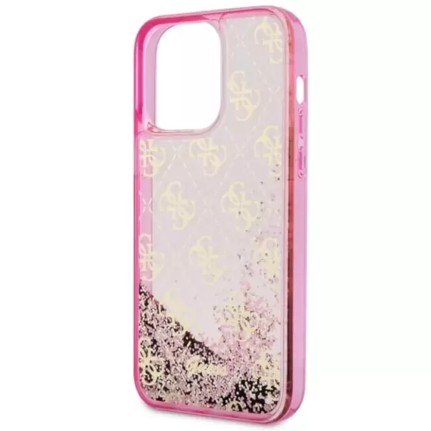 Guess GUHCP14LLC4PSGP iPhone 14 Pro 6.1  pink/pink hardcase Liquid Glitter 4G Transculent 5