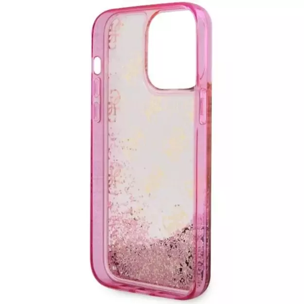 Guess GUHCP14LLC4PSGP iPhone 14 Pro 6.1  pink/pink hardcase Liquid Glitter 4G Transculent 6