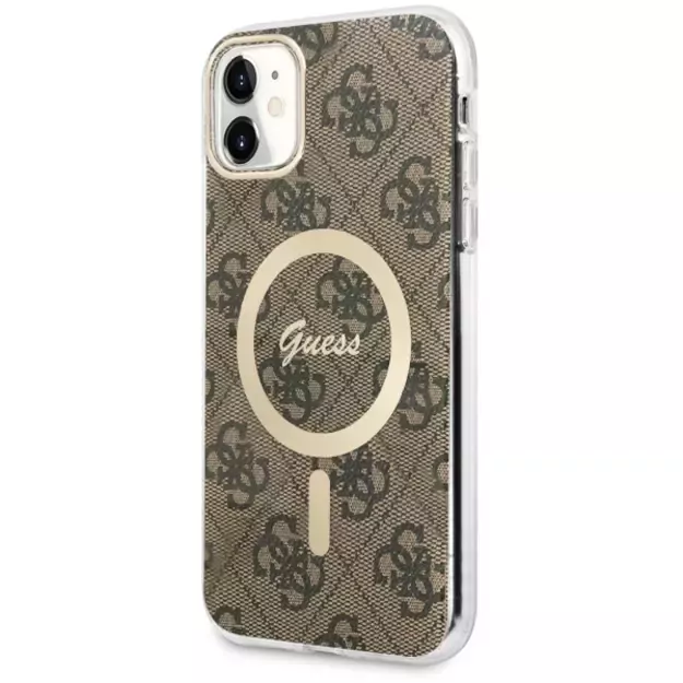 Guess GUHMN61H4STW iPhone 11 6.1  brown/brown hardcase 4G MagSafe