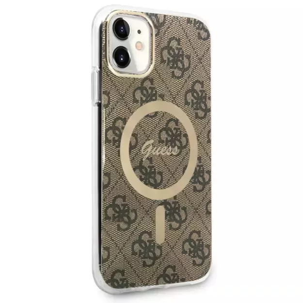 Guess GUHMN61H4STW iPhone 11 6.1  brown/brown hardcase 4G MagSafe 2
