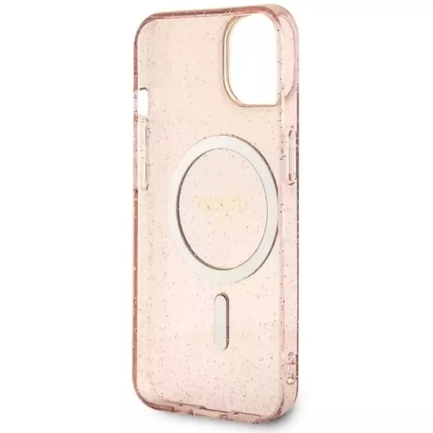 Guess GUHMP14MHCMCGP iPhone 14 Plus 6.7  pink/pink hardcase Glitter Gold MagSafe 6