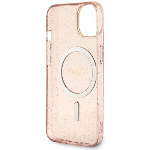 Guess GUHMP14MHCMCGP iPhone 14 Plus 6.7  pink/pink hardcase Glitter Gold MagSafe 13