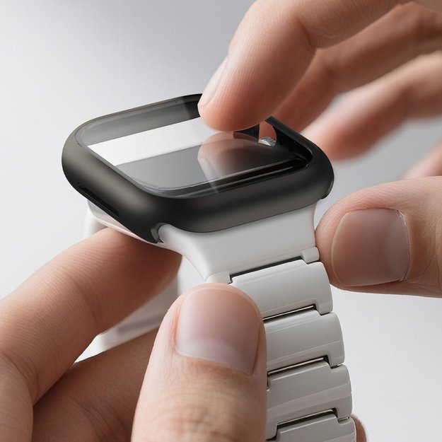 AmazingThing Radix Glass Screen Protector with Case for Apple Watch Series 11 42mm - Black 9