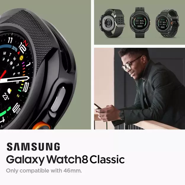 Spigen Liquid Air Case for Samsung Galaxy Watch 8 Classic 46mm - Black 7