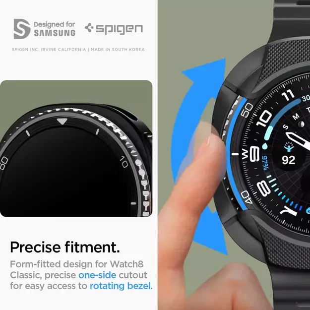 Spigen Liquid Air Case for Samsung Galaxy Watch 8 Classic 46mm - Black 12