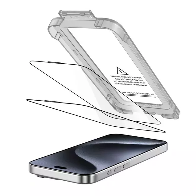 Tech-Protect Quick Set+ 2-pack tempered glass for iPhone 15 Pro Max - black 1