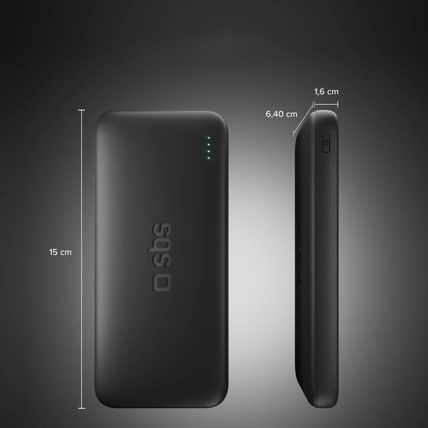 SBS Infinity Power Bank 10000mAh 10W LiFePo₄ USB-A USB-C - Black 7