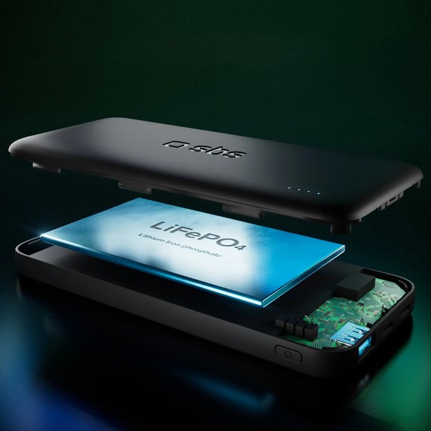 SBS Infinity Power Bank 10000mAh 10W LiFePo₄ USB-A USB-C - Black 2