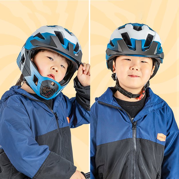 Rockbros TS-61 10110061001 Children' s Bike Helmet with Detachable Chin Size S (48-54) - Blue 2