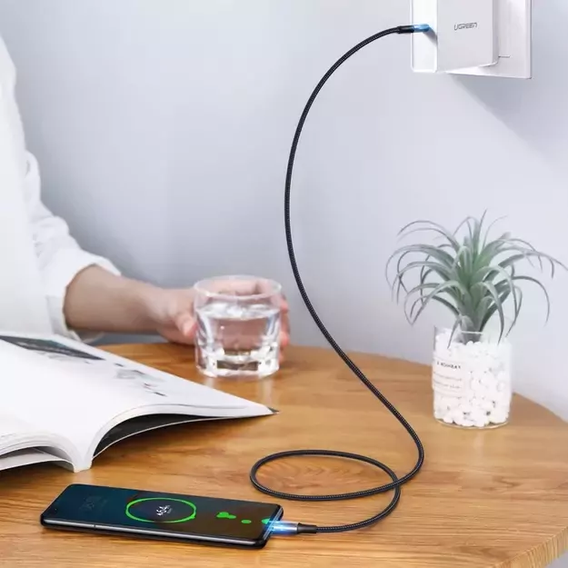 Ugreen US316 70429 USB-C - USB-C PD QC FCP Cable 100W 5A 480Mb/s 2m - Gray 3