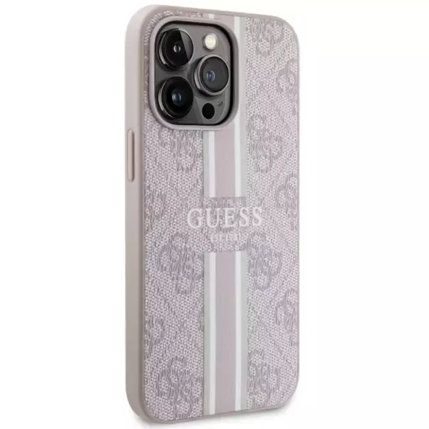 Guess GUHMP13LP4RPSP iPhone 13 Pro / 13 6.1&quot  pink/pink hardcase 4G Printed Stripes MagSafe 10
