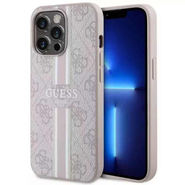 Guess GUHMP13LP4RPSP iPhone 13 Pro / 13 6.1&quot  pink/pink hardcase 4G Printed Stripes MagSafe