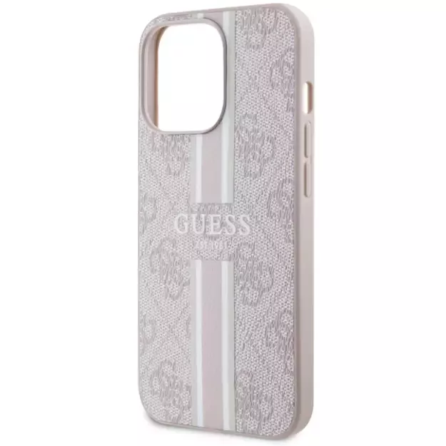 Guess GUHMP13LP4RPSP iPhone 13 Pro / 13 6.1&quot  pink/pink hardcase 4G Printed Stripes MagSafe 12