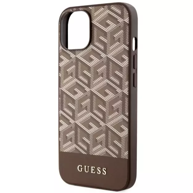 Guess GUHMP14MHGCFSEW iPhone 14 Plus 6.7&quot  brown/brown hard case GCube Stripes MagSafe 12